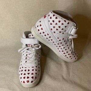 Fila Girls Sneakers White/Red Hearts Size 5
